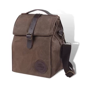 ASEBBO INSULATED WAXED CANVAS LUNCH BAG WITH ADJUSTABLE STRAP