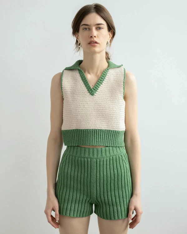 Pilnatis Fern Green Cotton Shorts