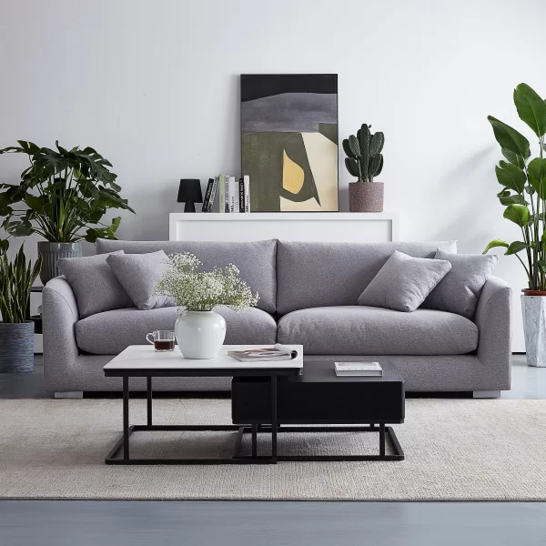 Light gray 6 seater feathers sofa - Image 2