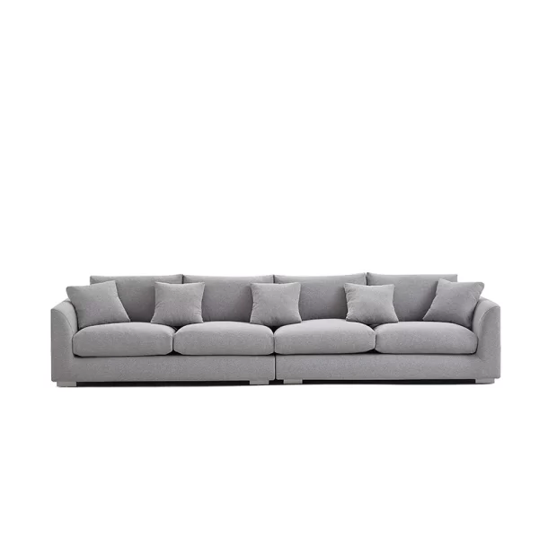 Light gray 6 seater feathers sofa