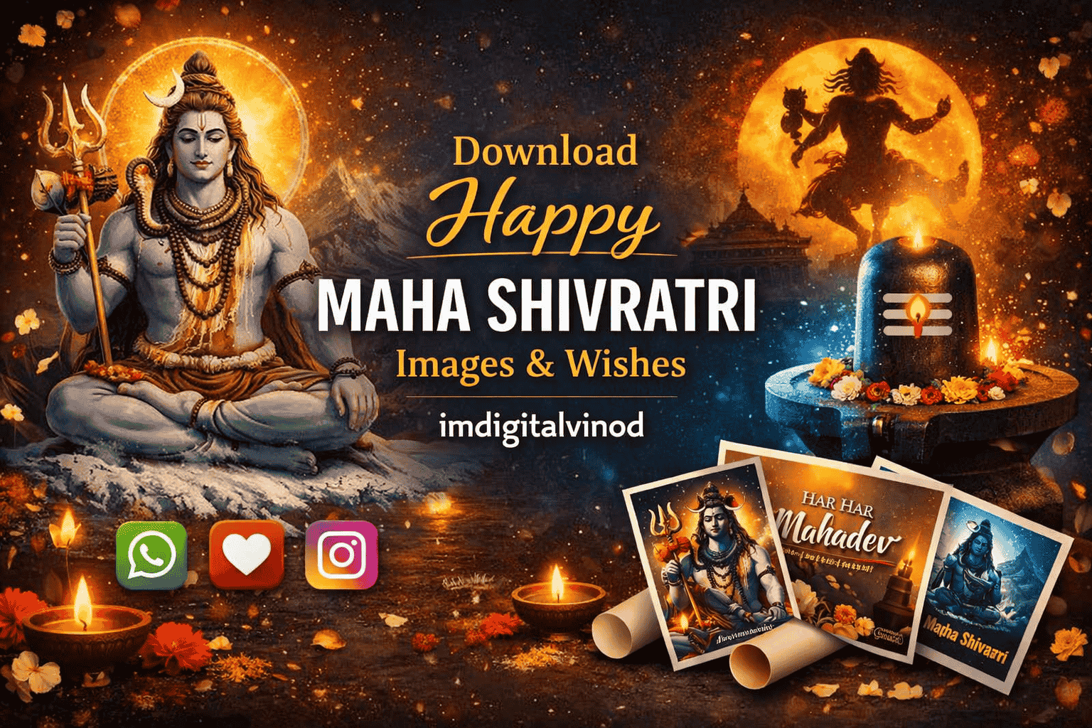 Download Happy Maha Shivratri Images and wishes to share divine blessings with loved ones. Explore free, high-quality Shivratri images.